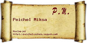 Peichel Miksa névjegykártya